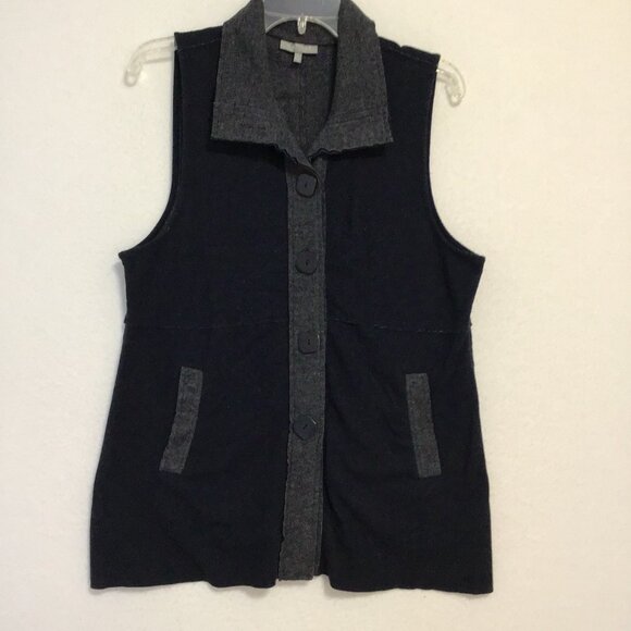 Habitat Sleeveless Button Up Collared Lagenlook VCardigan Size M - Picture 8 of 13